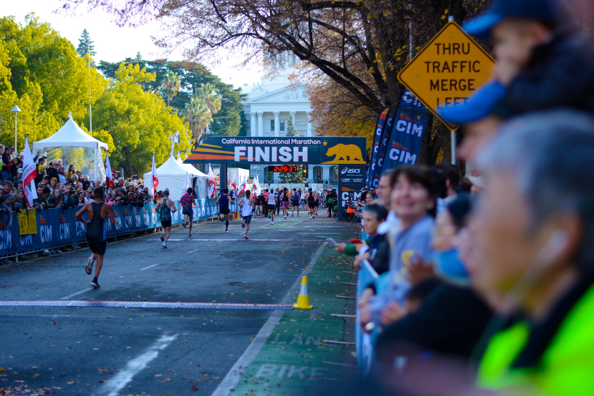 The finish chute in front of the California State Capitol
