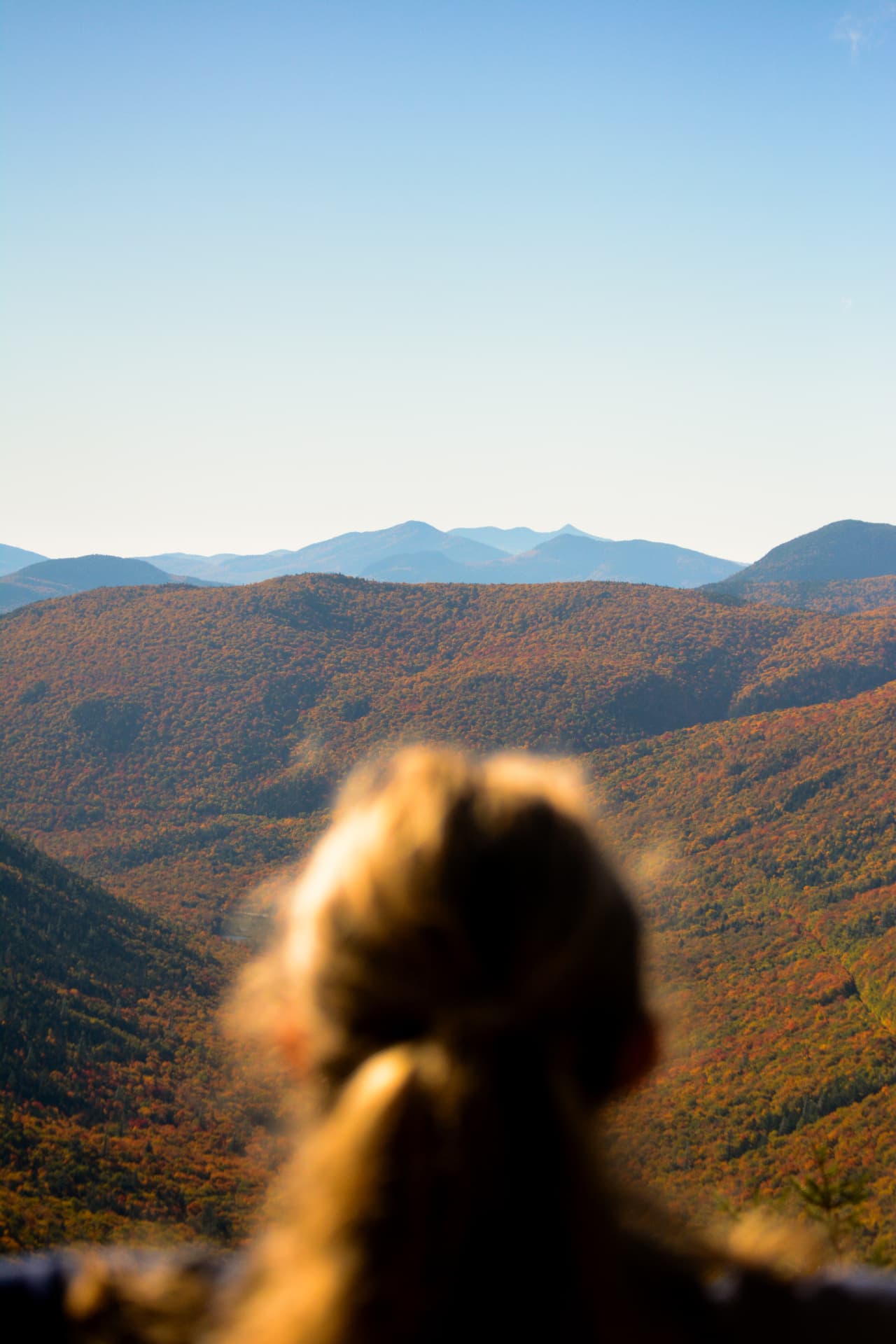 A quiet moment taking in the autumn valleys